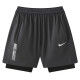 2026 NK Grey Double Layered Sports Shorts#N1003白标灰色
