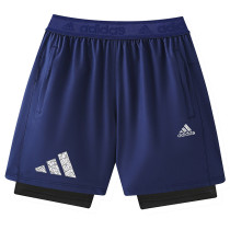 2026 AD Royal Blue Double Layered Sports Shorts#A2001白花标上青