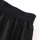 2026 NK Black Double Layered Sports Shorts#N1002金标黑色