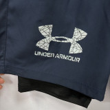 2026UA Royal Blue Double Layered Sports Shorts#U3001白花标宝蓝