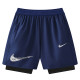 2026 NK Royal Blue Double Layered Sports Shorts#N1001大白花标上青