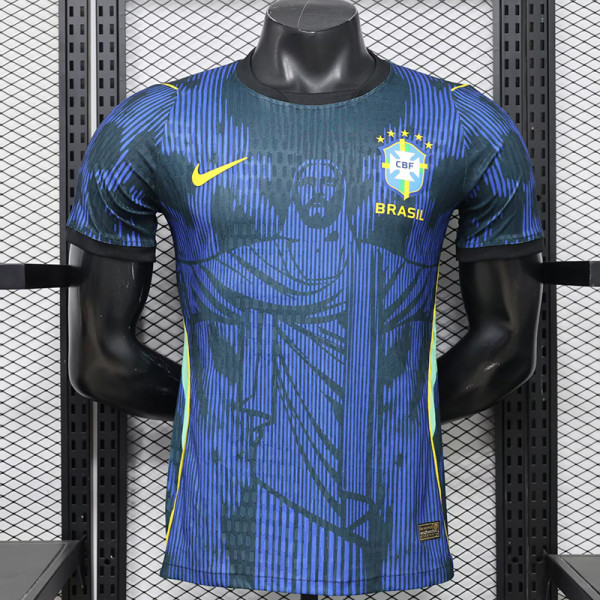26/27 Brazi Christ statue Blue Player Version Soccer Jersey
