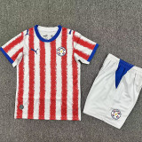 26/27 Paraguay Home Kids Soccer Jersey