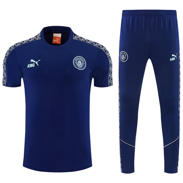 26/27 Man City Royal Blue shirts pants suit(圆领)