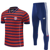 26/27 Bayern checkered pattern Orange shirts pants suit