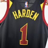 20/21 Cavaliers HARDEN #1 Flying Man Stripes Black Top Quality Hot Pressing Retro NBA Jersey