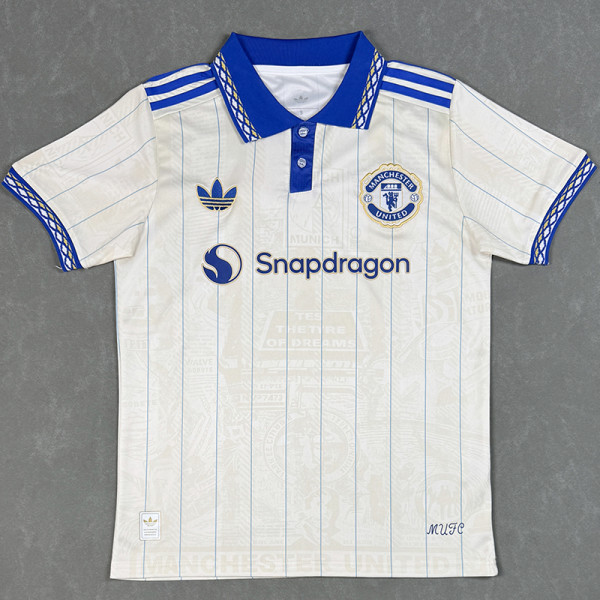 26/27 Man Utd Beige White Polo Shirts