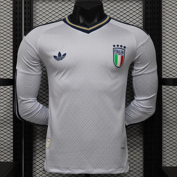 25/26 Italy Away Long Sleeve Player Version Soccer Jersey