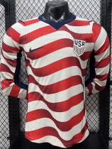 26/27 USA Home Player Version Long Sleeve Soccer Jersey
