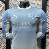 26/27 Man City Home Player Version Long Sleeve Soccer Jersey