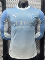 26/27 Man City Home Player Version Long Sleeve Soccer Jersey