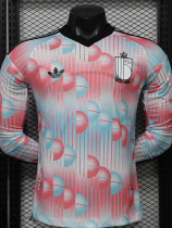 26/27 Belgium Away Player Version Long Sleeve Soccer Jersey