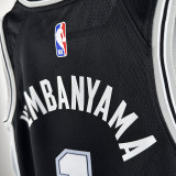 Sa Spurs WE MBANYAMA #1Black Top Quality Hot Pressing NBA Jersey(童装)