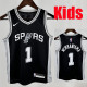 Sa Spurs WE MBANYAMA #1Black Top Quality Hot Pressing NBA Jersey(童装)