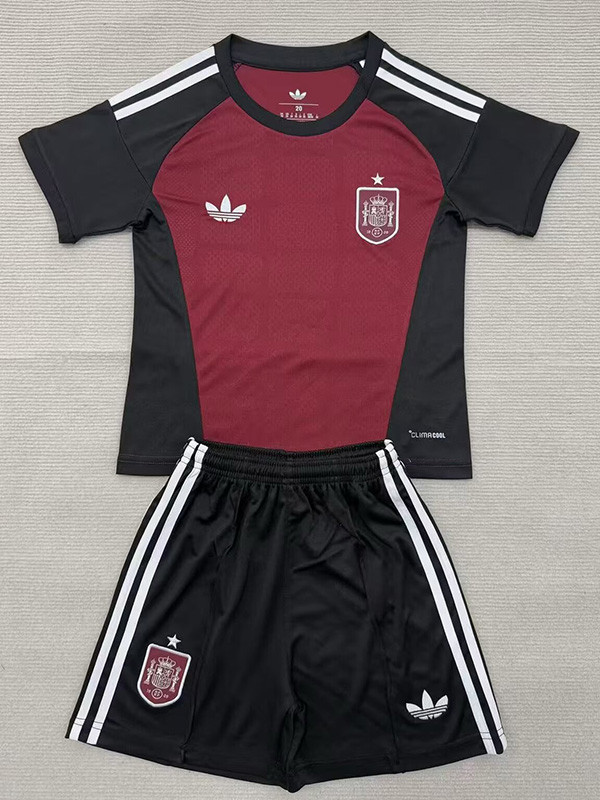 26/27 Spain Goalkeeper Red Kids Soccer Jersey#童装