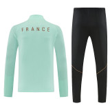 26/27 France Light Green Half Pull Tracksuit#  (半拉链)