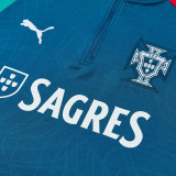 26/27 Portugal Grey Blue Half Pull Tracksuit#  (半拉链)