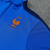 26/27 France Blue Half Pull Tracksuit#  (半拉链)