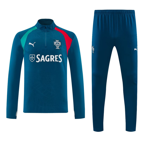 26/27 Portugal Grey Blue Half Pull Tracksuit#  (半拉链)