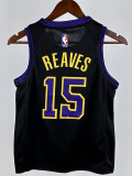 23/24 LAKERS REAVES#15 Black City Edition Kids Top Quality Hot Pressing NBA Jersey(童装)