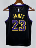 23/24 LAKERS JAMES #23 Black City Edition Kids Top Quality Hot Pressing NBA Jersey(童装)