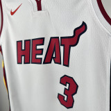HEAT WADE #3 White KidsTop Quality Hot Pressing NBA Jersey(Ｖ领童装)