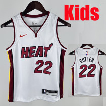 HEAT BUTLER #22 White Kids Top Quality Hot Pressing NBA Jersey(Ｖ领童装)