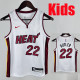 HEAT BUTLER #22 White Kids Top Quality Hot Pressing NBA Jersey(Ｖ领童装)