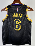 LAKERS JAMES#6 Snakeskin Black KidsTop Quality Hot Pressing NBA Jersey(童装)