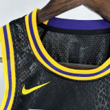 22/23 LAKERS DONCIC#77 Snakeskin Black Kids Top Quality Hot Pressing NBA Jersey(童装)