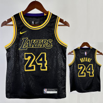 LAKERS BAYANT#24 Snakeskin Black Kids Top Quality Hot Pressing NBA Jersey(童装)