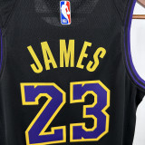 23/24 LAKERS JAMES #23 Black City Edition Kids Top Quality Hot Pressing NBA Jersey(童装)