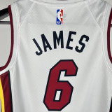 HEAT JAMES #6 White Kids Top Quality Hot Pressing NBA Jersey(V领童装)