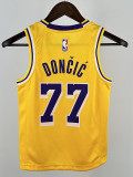 22/23 LAKERS DONCIC#77 Yellow Kids Top Quality Hot Pressing NBA Jersey(童装)