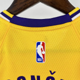 22/23 LAKERS DONCIC#77 Yellow Kids Top Quality Hot Pressing NBA Jersey(童装)