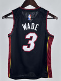 HEAT WADE #3 Black Kids Top Quality Hot Pressing NBA Jersey(Ｖ领童装)