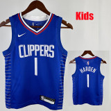CLIPPERS HARDEN#1 Blue Kids Top Quality Hot Pressing NBA Jersey(童装)