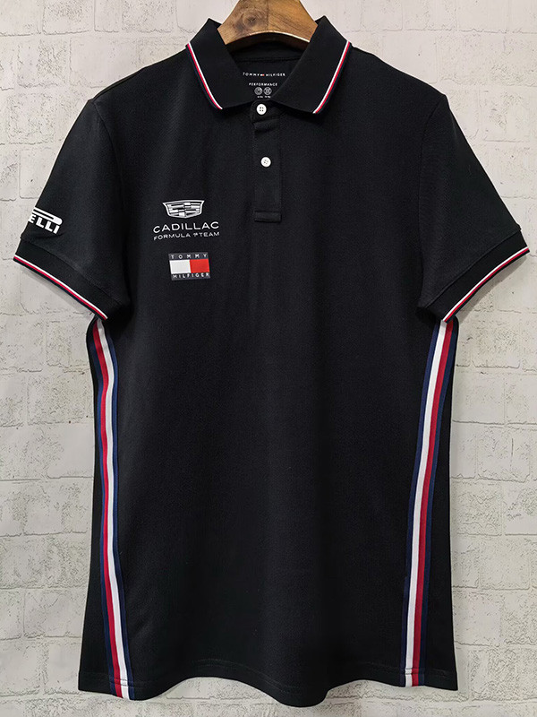 2026 Cadillac Black 1:1 Polo Racing Suit (翻领)