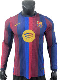 26/27 BAR Home Player Version Long Sleeve Soccer Jersey