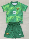 26/27 BAR Goalkeeper Green Kids Soccer Jersey
