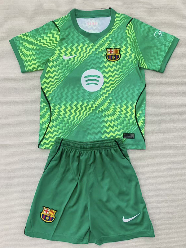 26/27 BAR Goalkeeper Green Kids Soccer Jersey