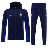 26/27 France Royal Blue Hooded Windbreaker Tracksuit