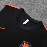 26/27 Netherlands Black Tank top and shorts suit#D26038