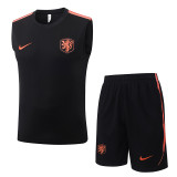 26/27 Netherlands Black Tank top and shorts suit#D26038
