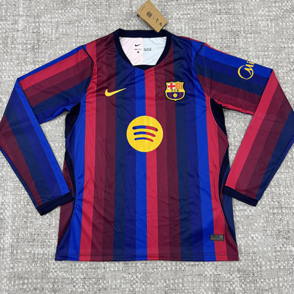 26/27 BAR Home Long Sleeve Fans Soccer Jersey
