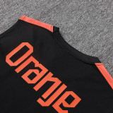 26/27 Netherlands Black Tank top and shorts suit#D26038