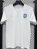 26/27 Brazil AJ White Pure Cotton Men's T-shirt#T303小标