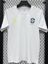 26/27 Brazil AJ White Pure Cotton Men's T-shirt#T303小标