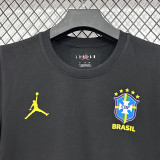 26/27 Brazil AJＢlack Pure Cotton Men's T-shirt#T303小标
