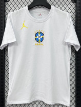 26/27 Brazil AJ White Pure Cotton Men's T-shirt#T306大标